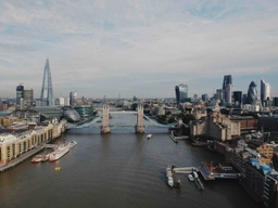 London skyline and thames